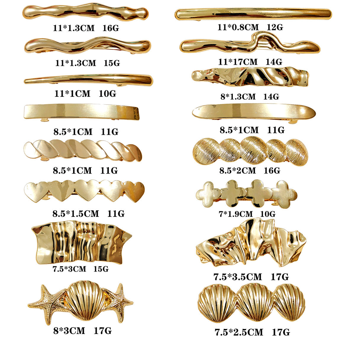 Wholesale Spring Clip Geometric Alloy Hairpin Back Head Ponytail Hair Accessories All-match Fashion Hair Headwear